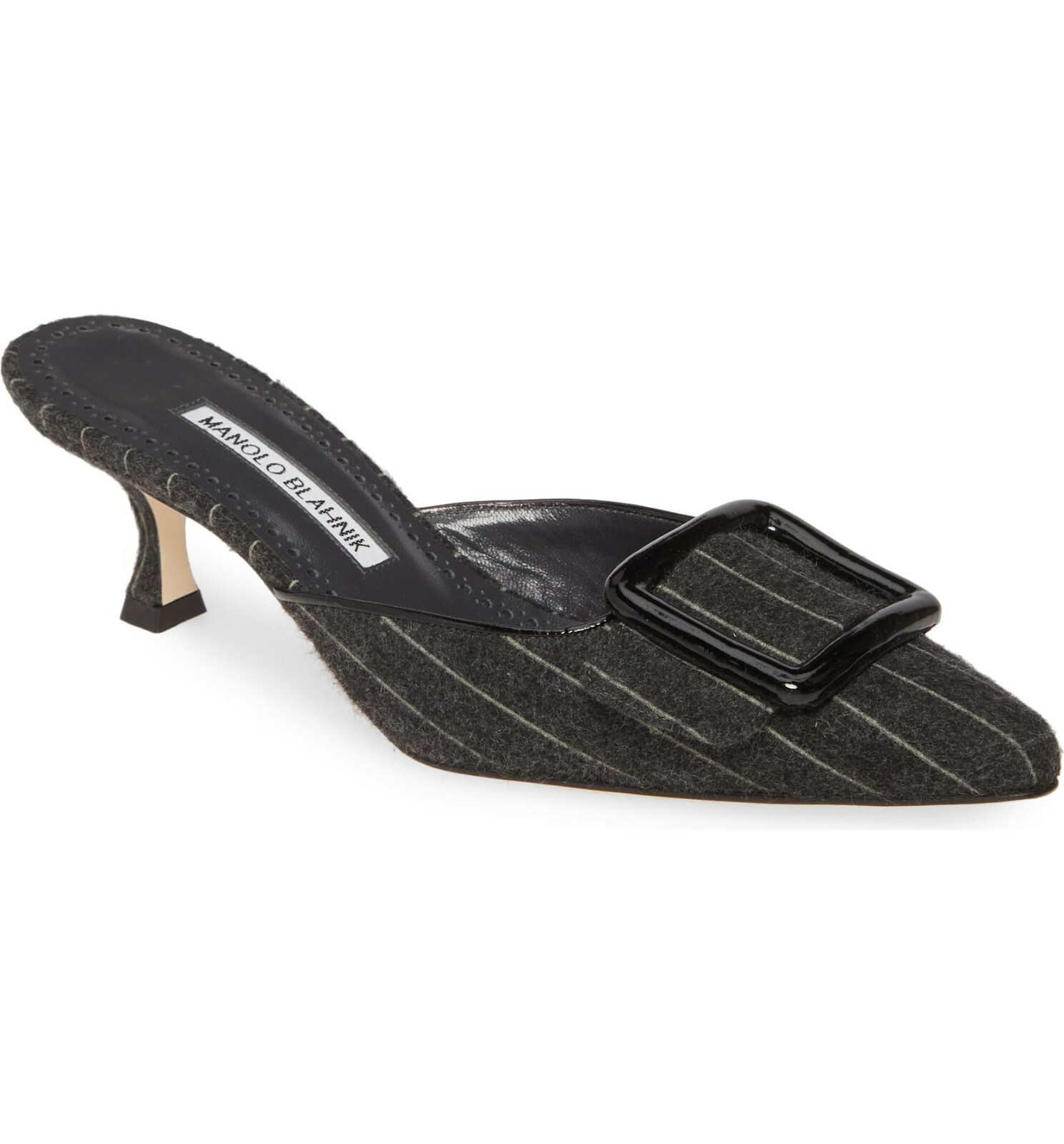 GWセール美品 MANOLO BLAHNIk MAYSALE ダークグレー　36 MANOLO BLAHNIK Maysale Buckle Slingback Heel Pumps Light