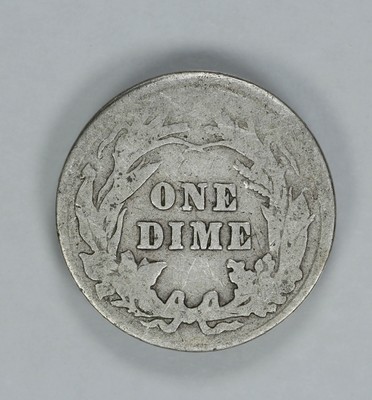 1902 BARBER DIME 10C SILVER CHOICE G GOOD - US MINT ERROR BROADSTRUCK (9074)