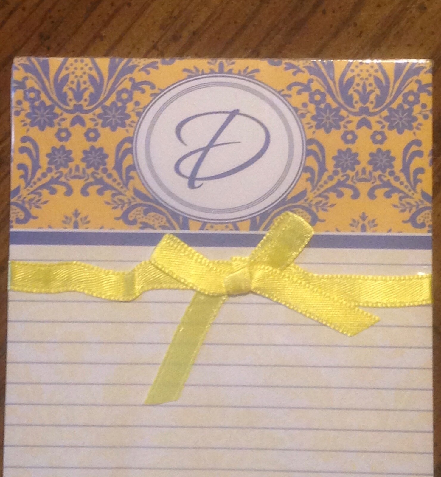Personalized Initial Alphabet Letter D Lined Paper Note List Pad 50 Sheets