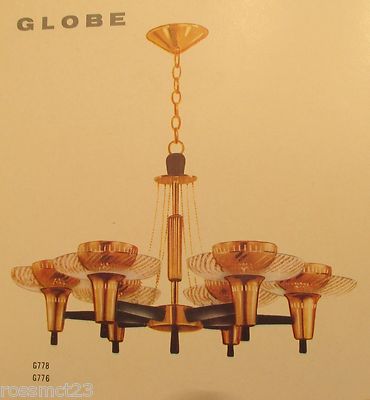 Vintage Lighting extraordinary Mid Century Modern fixture by Globe