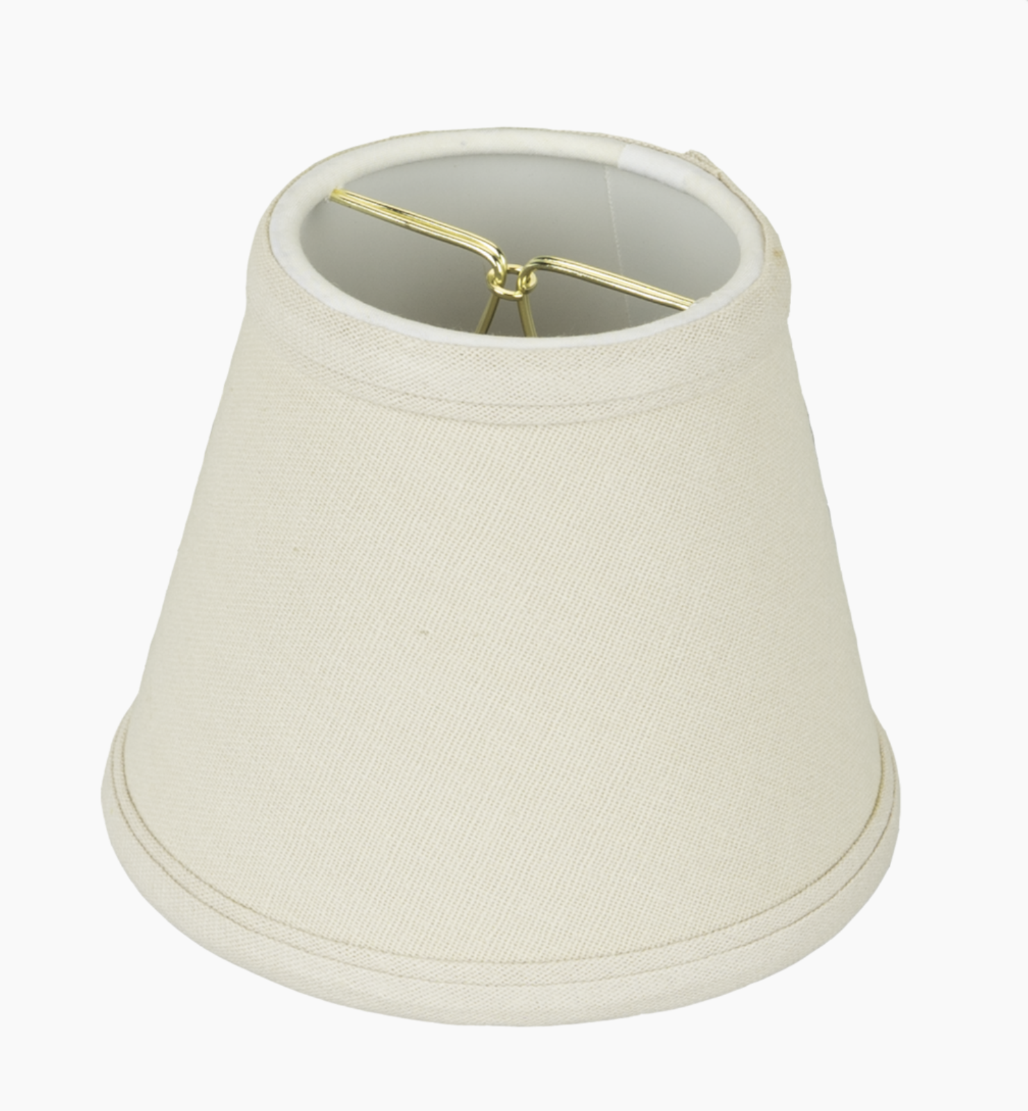 CREAM HOMESPUN LINEN EMPIRE Self Trim Top & Bottom LAMPSHADE