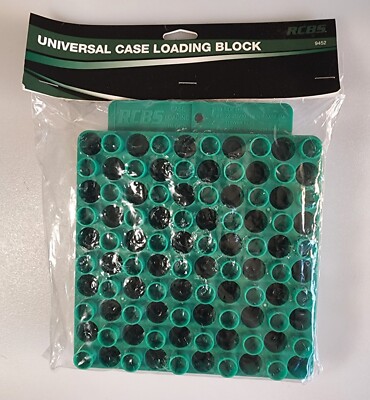 RCBS 9452 Universal Case Loading Block Two Sided 50 Case Capacity Polymer Green