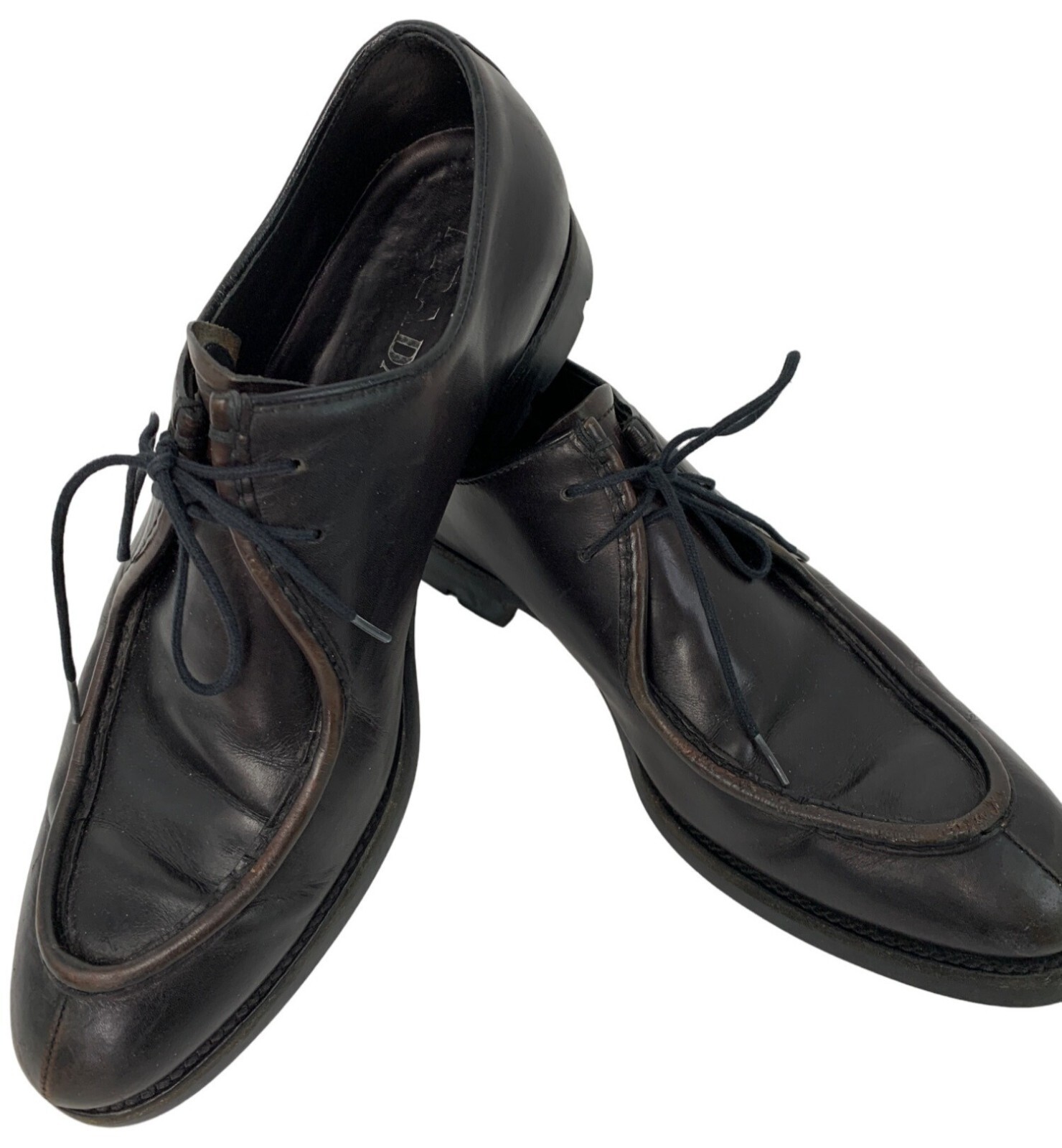 VTG Prada Mens 7.5 2E Brown Leather Lace-Up Shoes Lug Bottom VTG Prada Mens 7.5 2E Brown Leather Lace-Up Shoes Lug Bottom
