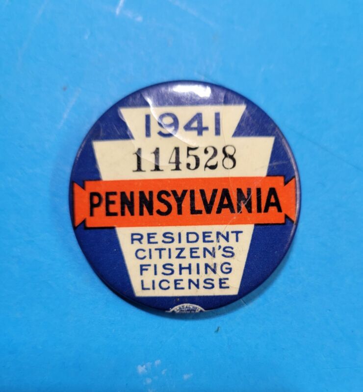 Pennsylvania 1941 Fishing License Badge