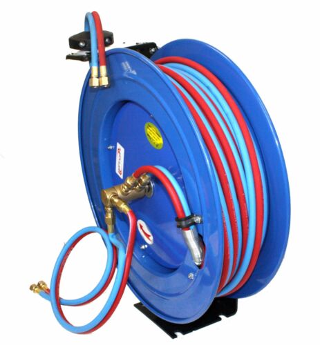 100 Ft Twin Oxy Acetylene Welding Hose w/ Automatic Retracta