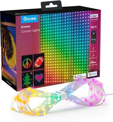 Govee H70B1AA1 RGBIC Curtain Lights - Multicolor