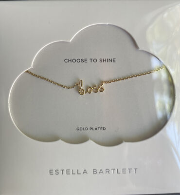 Estella Bartlett Nordstrom Boss Word Gold Plated Necklace Jewelry New