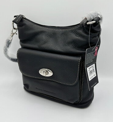 NEW Stone Mountain Handbag Leather Pebbled Black Crossbody Headliners 1784-99