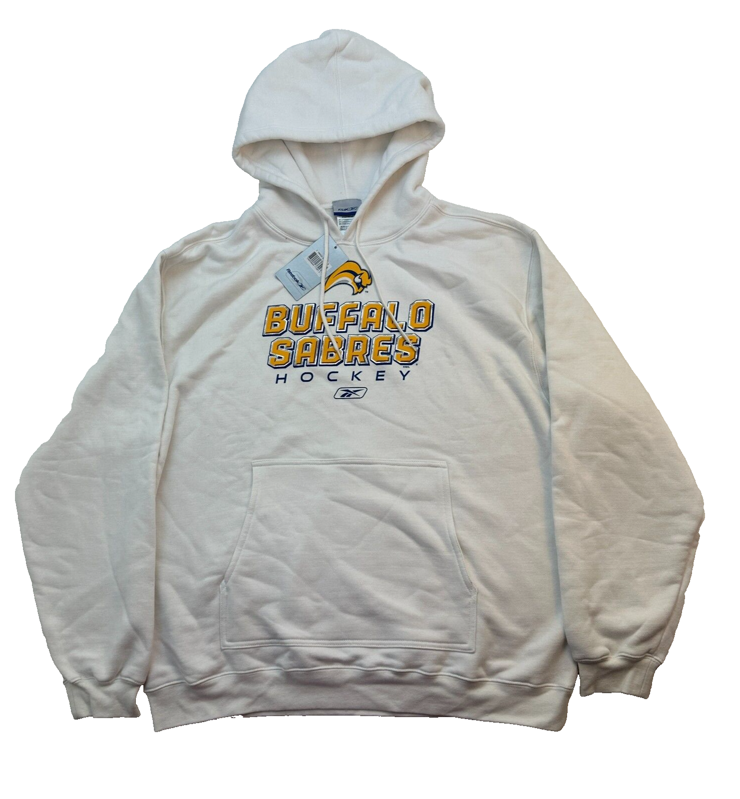 Толстовка с капюшоном для хоккейной команды Reebok NHL Buffalo Sabres большого размера белого цвета Новая