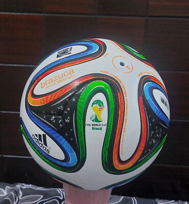 ADIDAS BRAZUCA FIFA WORLD CUP 2014 SOCCER BALL MATCH FOOTBALL HAND STITCHED SZ 5