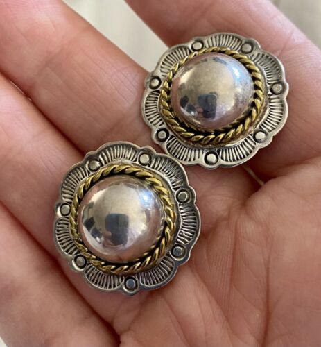 Vintage Sterling Silver Clip Earrings 925 Taxco Mexico TM Vintage Sterling Silver Clip Earrings 925 Taxco Mexico TM