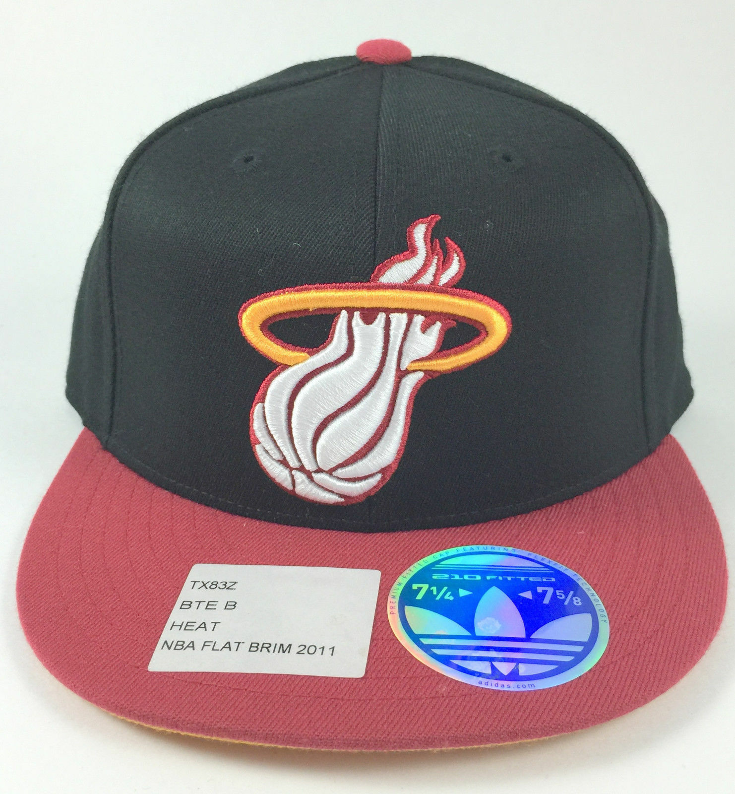 Adidas Miami Heat NBA 210 Fitted by Flexfit Black\u0026Burgundy Size 7 1/4-7 5/8  Hat: купить с доставкой из США, цена 2 888 руб - (283743803945)