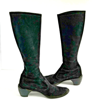 SWS Black Suede Boots Tall Sz 7.5 Narrow Fit Shoes With Soul Spain