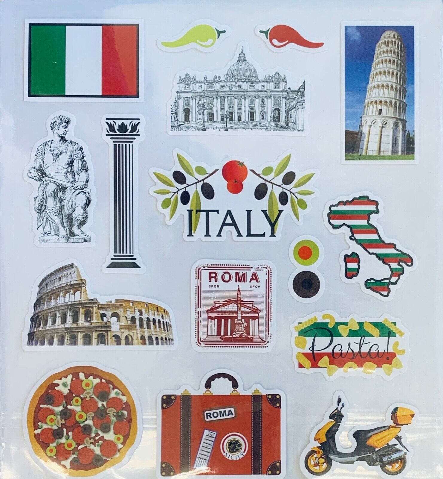 Italy  Vacation Stickers Scrapbook Planner Travel Papercraft