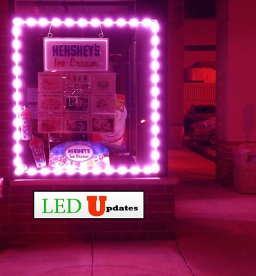 LEDUPDATES Brightest Storefront LED Window light Magenta Pink + UL Power Supply