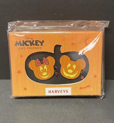 Harveys Disney Mickey & Minnie Halloween Pumpkin Pin LE Set NEW SEALED