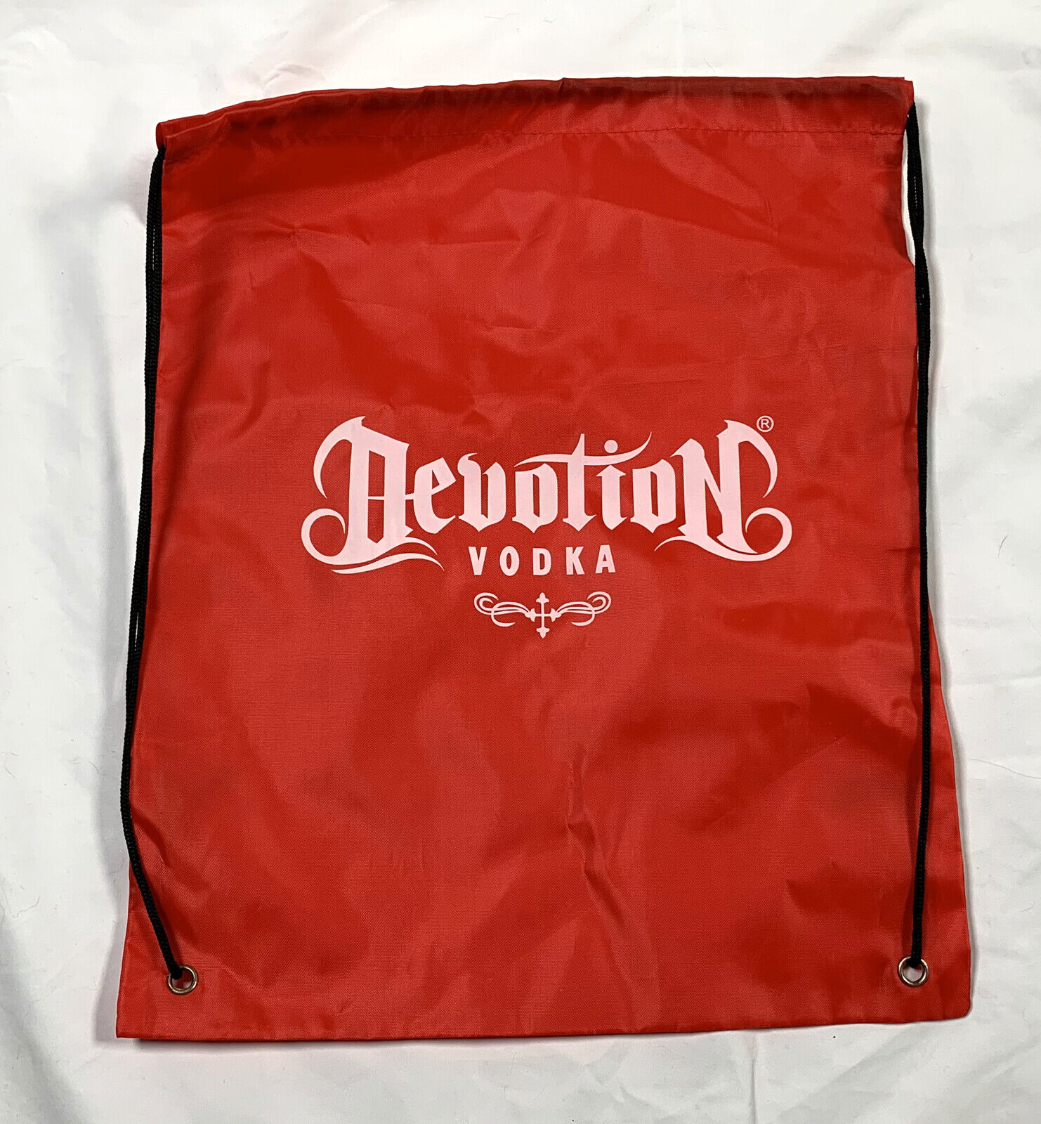 Devotion Vodka Backpack Cinch Drawstring Beach Bag Red
