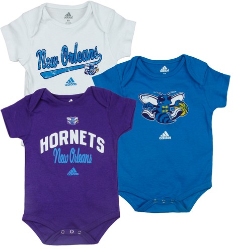 Adidas NBA Basketball Infants New Orleans Hornets 3 комплекта боди Creeper Set