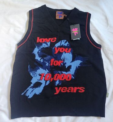 トップス heaven by marc jacobs knit vest camo Marc Jacobs Heaven “Scribbly Friends” Sweater Vest Size XL