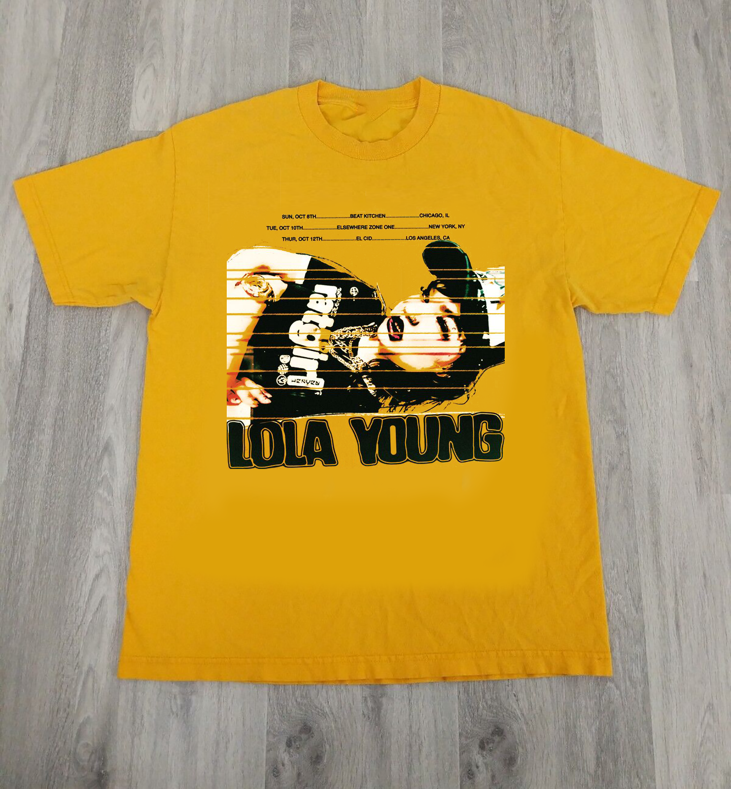 LOLA YOUNG Singer US TOUR Unisex Shirt Cotton Gift Tee Gold