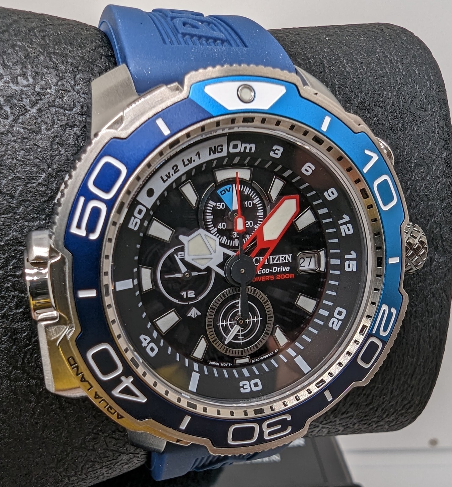 Pre-owned Citizen Bj2169-08e Promaster Aqualand Eco-drive Dive Watch Ships Today