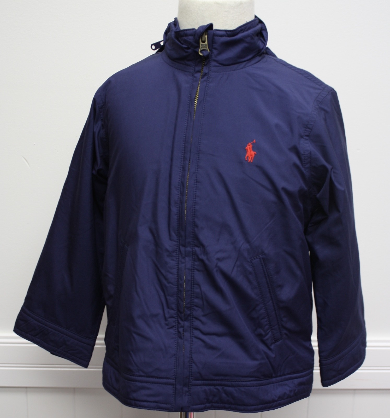 Polo Ralph Lauren Boys Navy Blue Coat Jacket Red Pony Logo