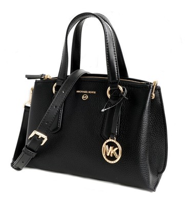 Pre-owned Michael Kors Bag Handbag Emma Sm Convertible Satchel Leather Black