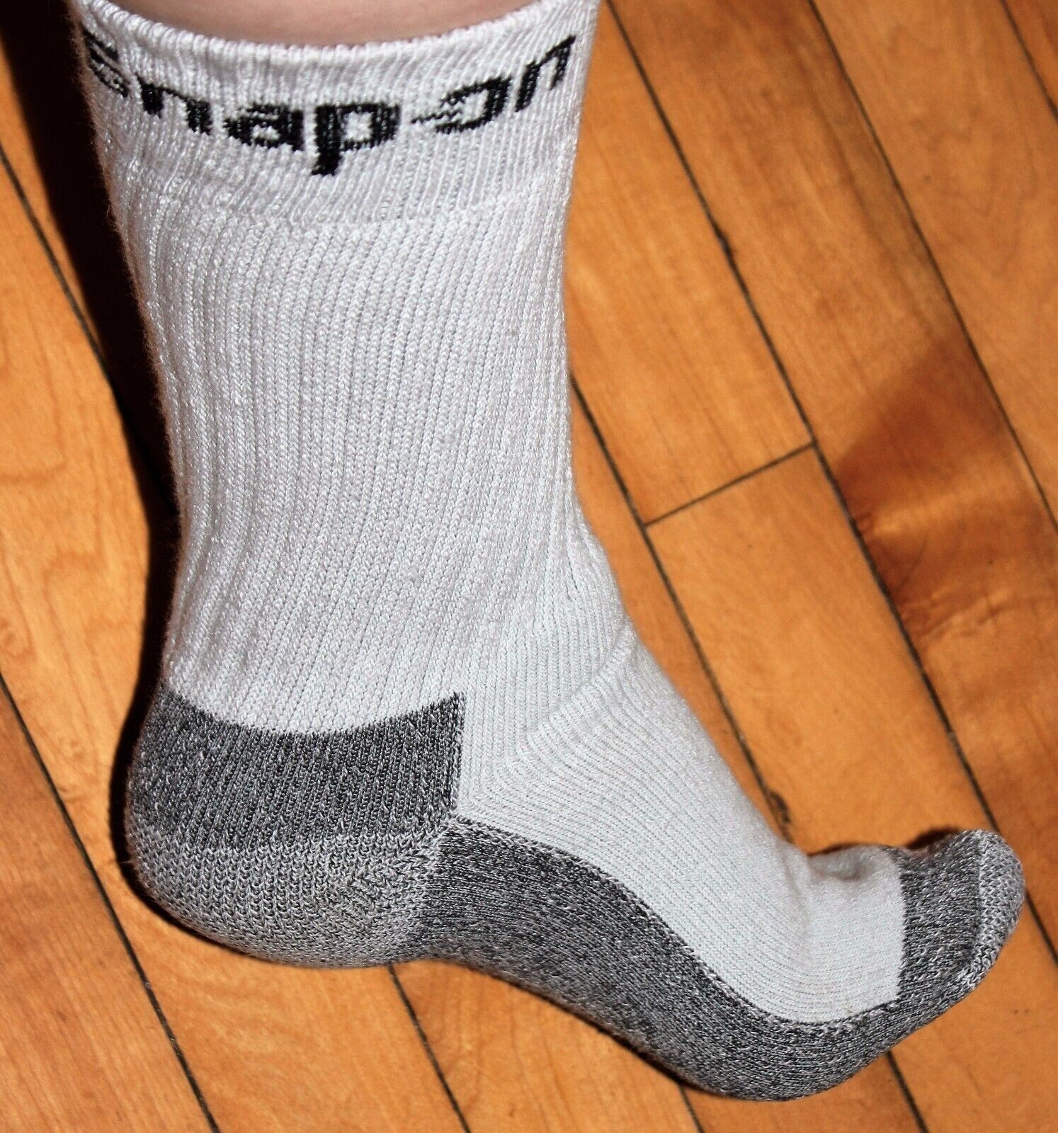 NEW 12 Pairs Mens GRAY Snap On Tools Crew Socks Large FREE Shipping  MADE USA
