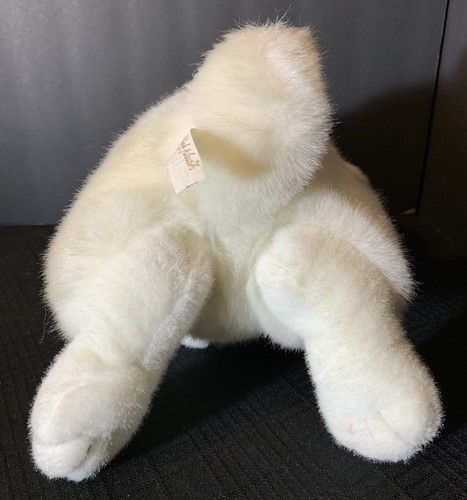 Vintage ANNA CLUB Leather Tag White Bunny Rabbit Plush Made in Korea 1990 12