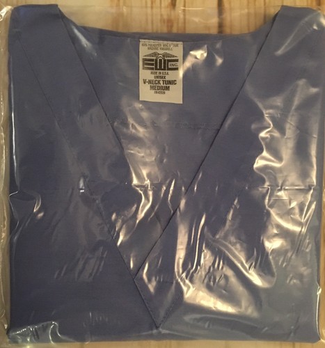 EWC Short Sleeve V-Neck Tunic Scrub Top UNISEX M-See Pictures For Measurements.