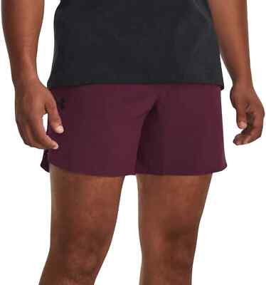 Under Armour Peak Woven Shorts Maroon Black Men's Size XX LARGE