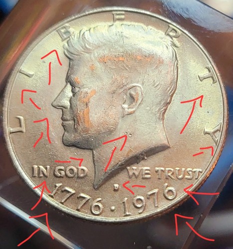 1776-1976 Bicentennial Kennedy Half $ Errors DDO/DDR *Added