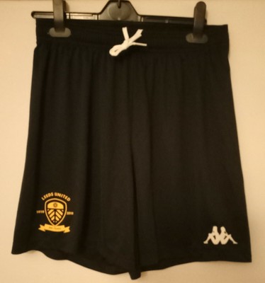 Leeds Utd Black Kappa Shorts - Centenary Logo BNWT - Medium