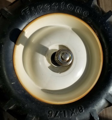 VINTAGE FIRESTONE 8 X 1.75 PEDAL CAR RUBBER TRACTOR TIRES RIMS AND AXLE