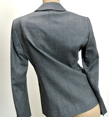 Pre-owned Gucci $1650 Authentic  Wool Jacket Blazer,interlocing Detail,42 270776 In Gray