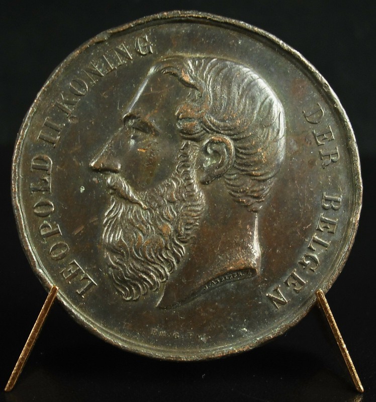 MéDaille Leopold Ii Koenig Landbouw Belgique Antwerpern 1882 Herenthals Medal