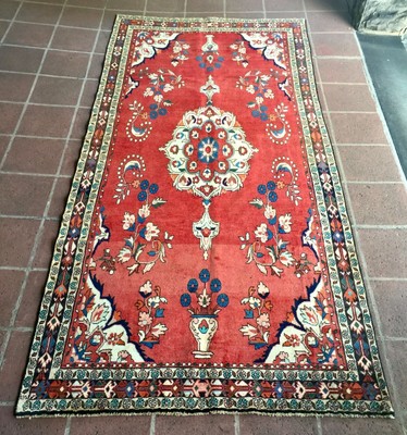 Circa 1970s Vintage 4' 9'' - 5' 0'' x 10' 3'' Wide Hammaddan Hallway Foyer Runner