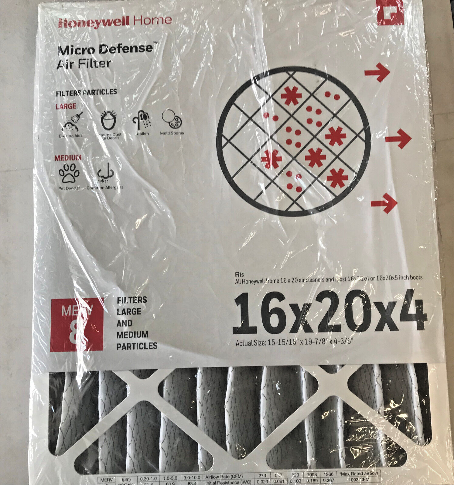 Air Filter 16 X 20 X 4 Merv 8 ( 1 Pack )