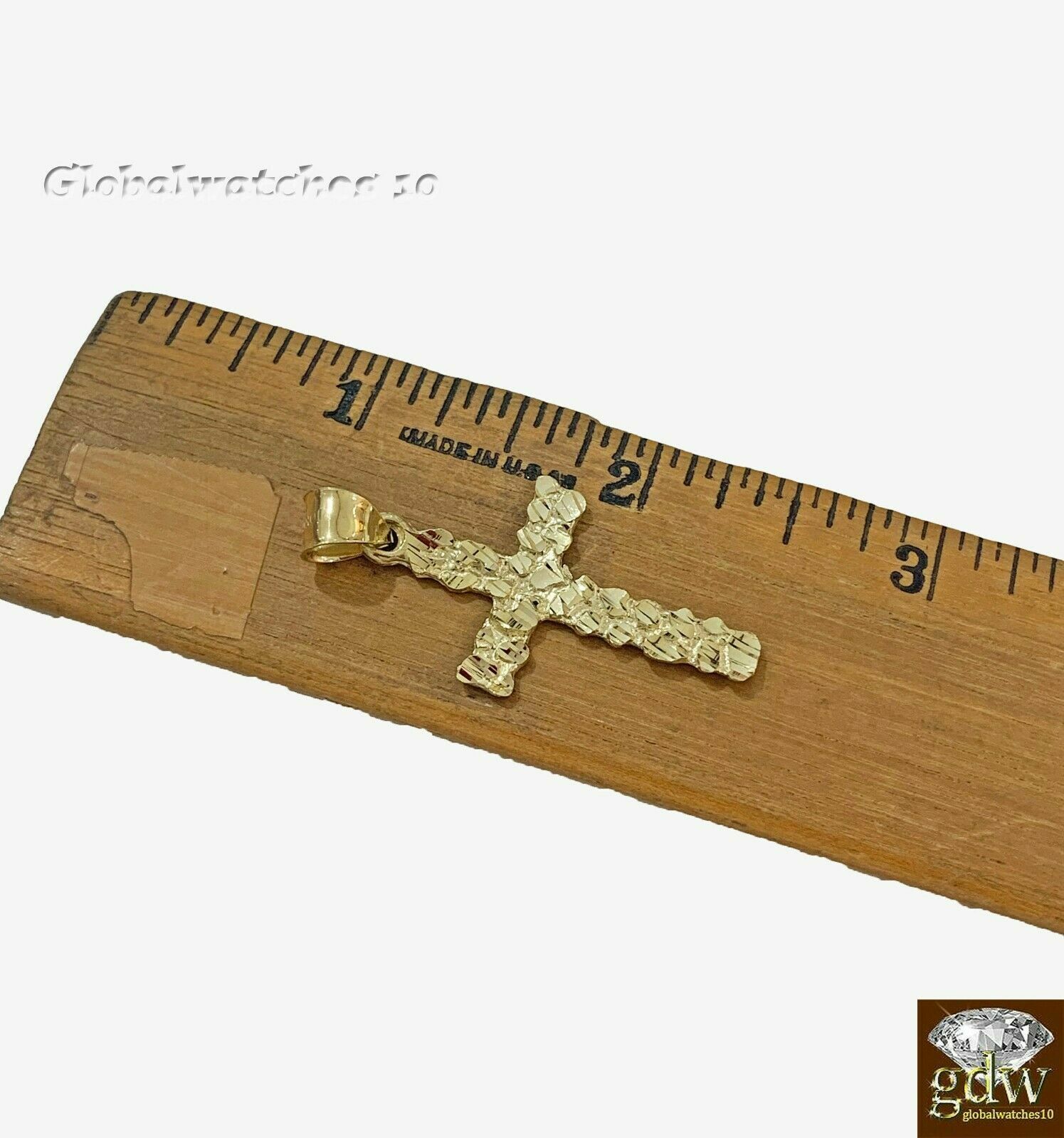 Pre-owned G&d 10k Gold Jesus Cross Pendant With Rope Chain In 18" 20" 22" Real Gold