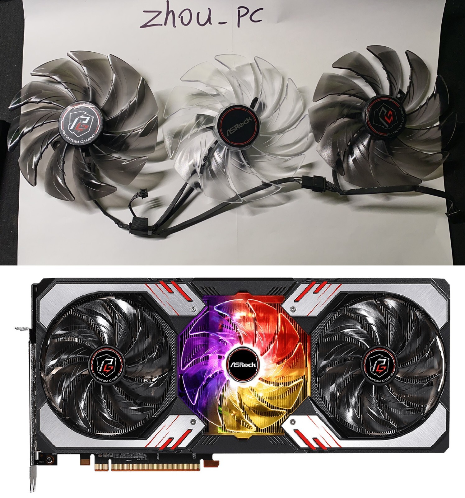 GPU Replacement Cooling Cooler Fan For ASRock Phantom RX