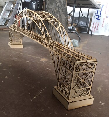 53 Inch HO Double Track Arch Bridge Laser Cut Kit New 