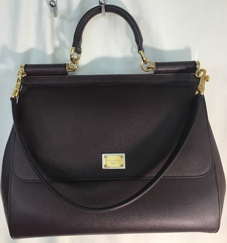 【関税＆送料込み】Dolce & Gabbana 'My Sicily' Burgundy 'Pl Dolce & Gabbana My Sicily Plongé Handbag | Sendegaro US