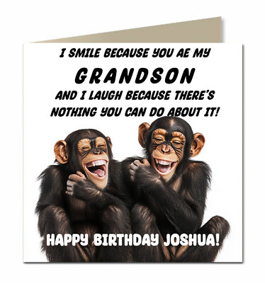 Funny Birthday Card for Boys or Girls, Grandson Granddaughter, Personalised M1