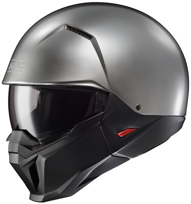 HJC I 20 HYPER SILVER MOTORCYCLE OPEN-FACE STREET HELMET