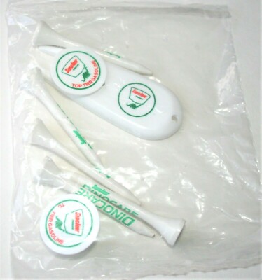 Sinclair Dinocare Dinosaur Oil Gas Station Golf Ball Marker Tee Divot Set New 