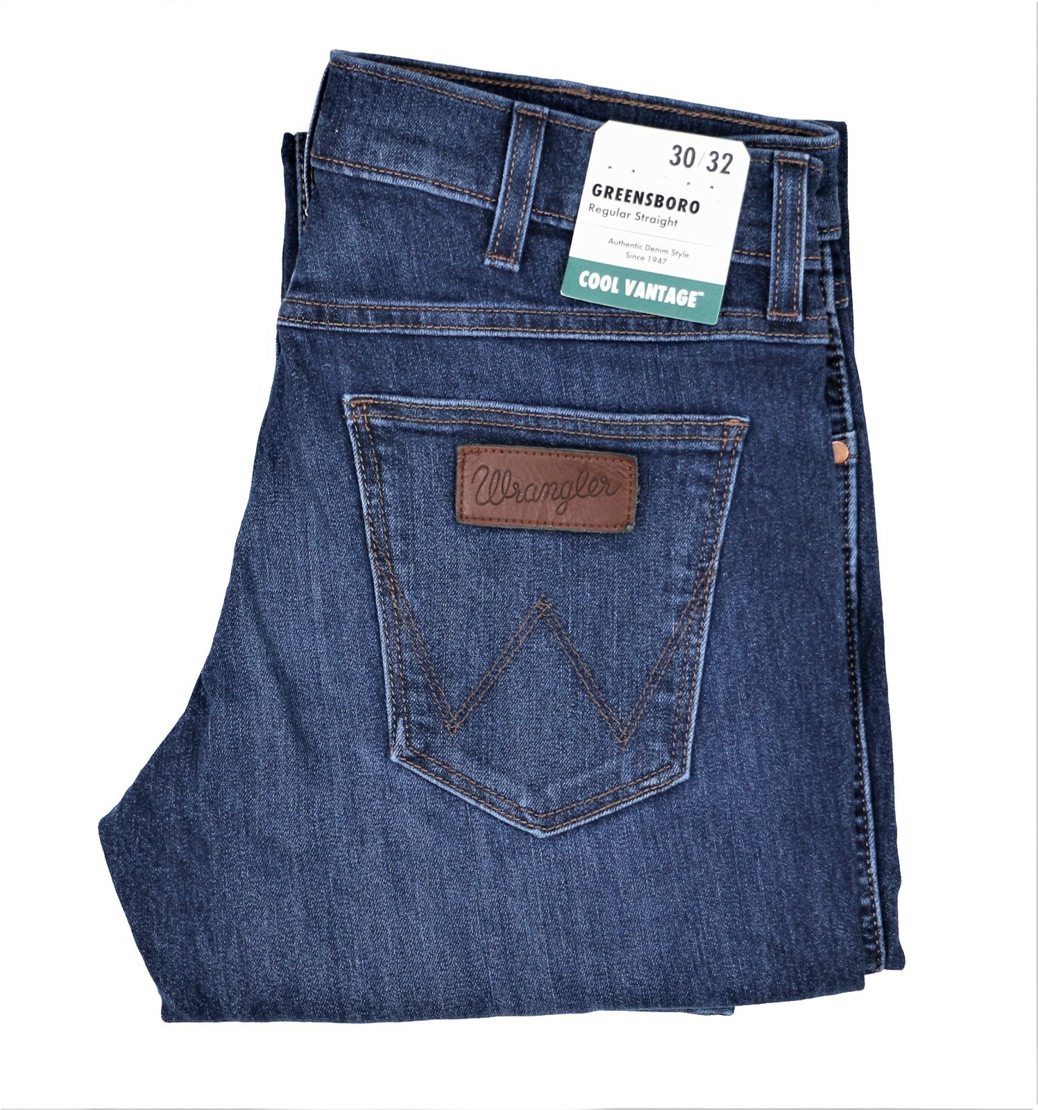 

Новые мужские размеры Wrangler 1947 Greensboro Straight Leg Cool Vantage Jeans, Синий, Greensboro