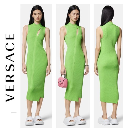 ワンピース VERSACE VISCOSE ROLLED MIDI DRESS VERSACE Rolled Midi Dress | REVERSIBLE