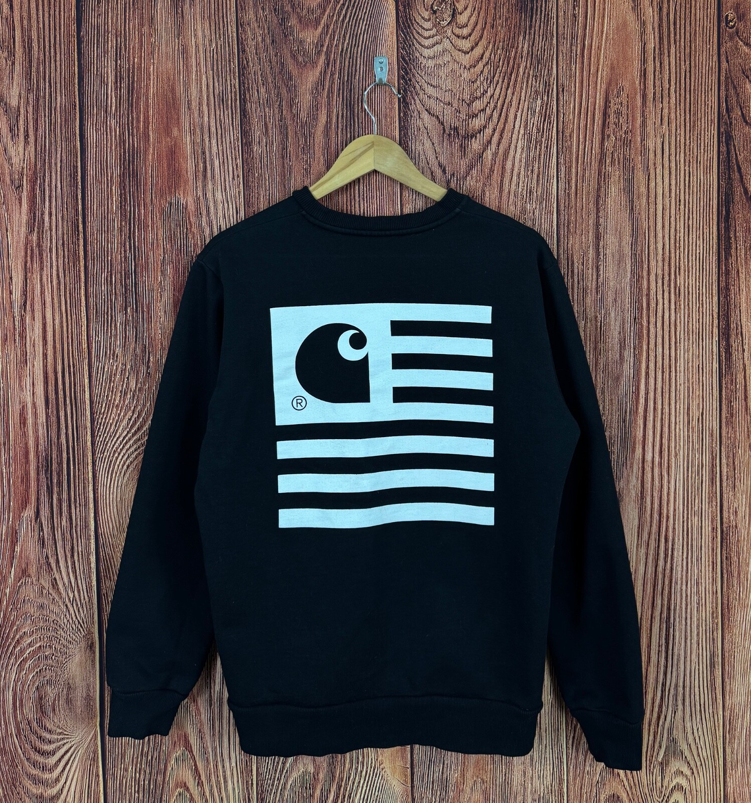 ☆CARHARTT☆WIP LABEL STATE FLAG SWEAT Carhartt WIP State Flag Black Sweatshirt | eBay