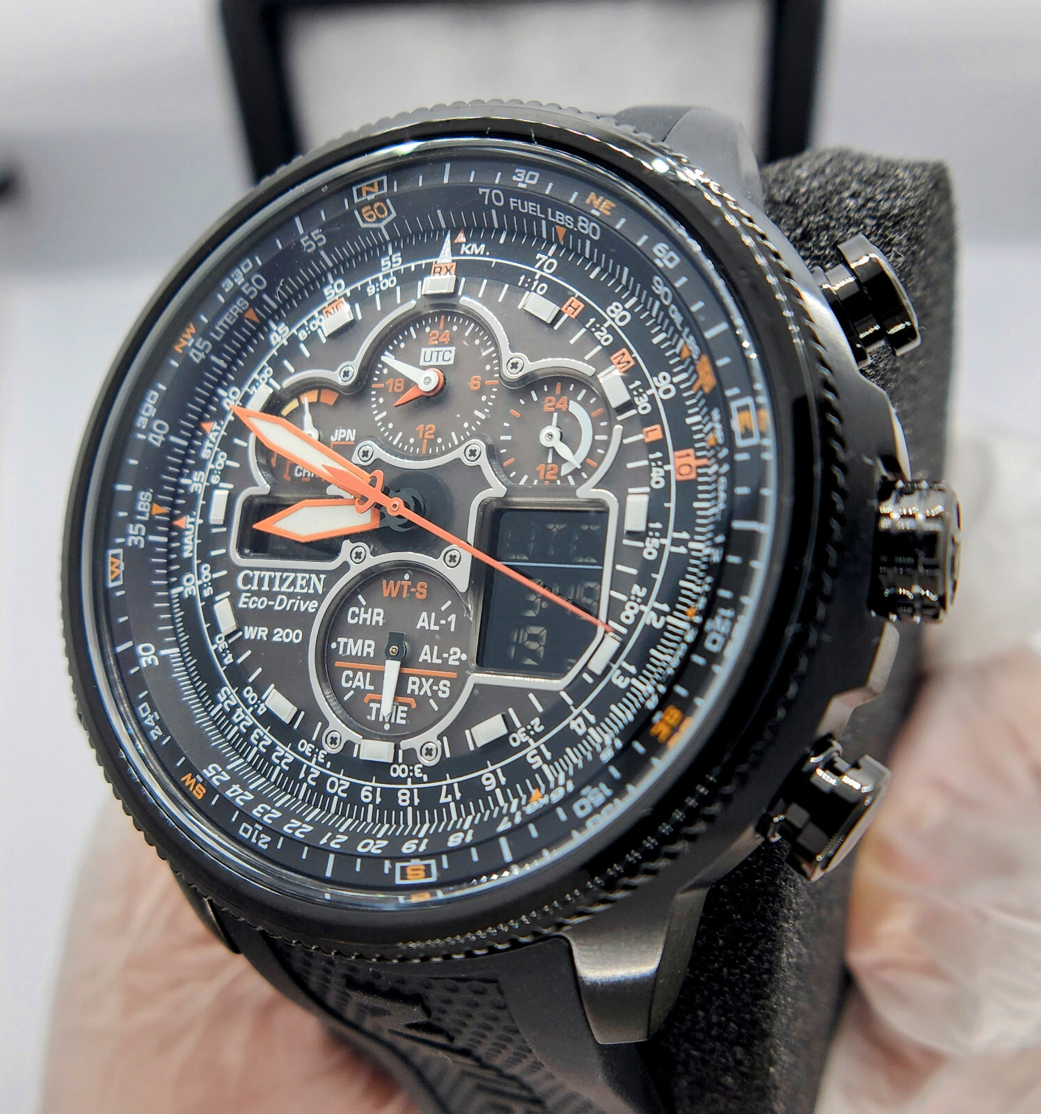 Pre-owned Citizen Promaster Navihawk Polyurethane Strap A-t Men's Watch Jy8035-04e