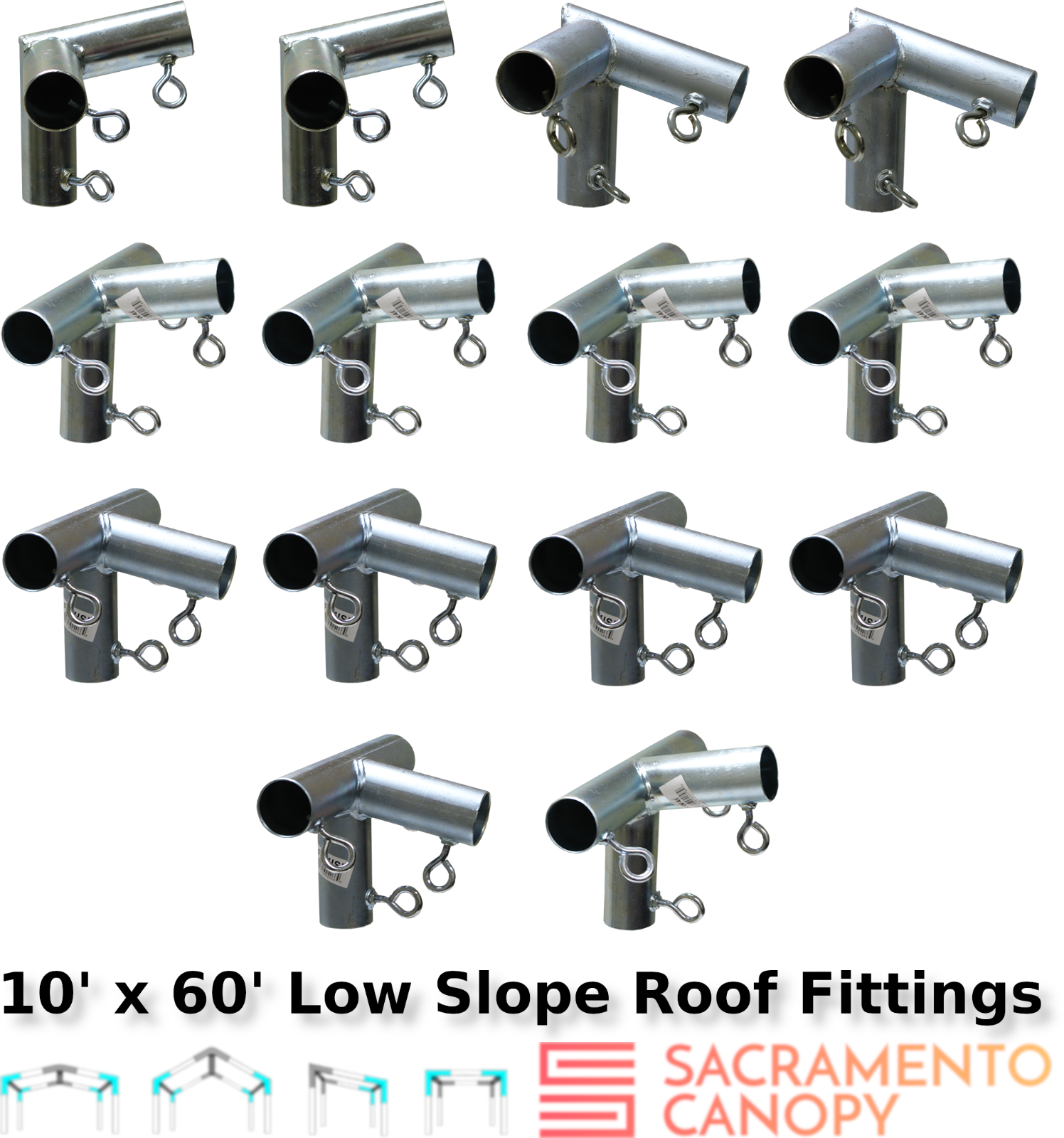 Slope, LeanTo Canopy Fittings Kits, DIY Greenhouse, RV